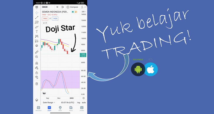 Grafik Saham Live dari Aplikasi Tradingview